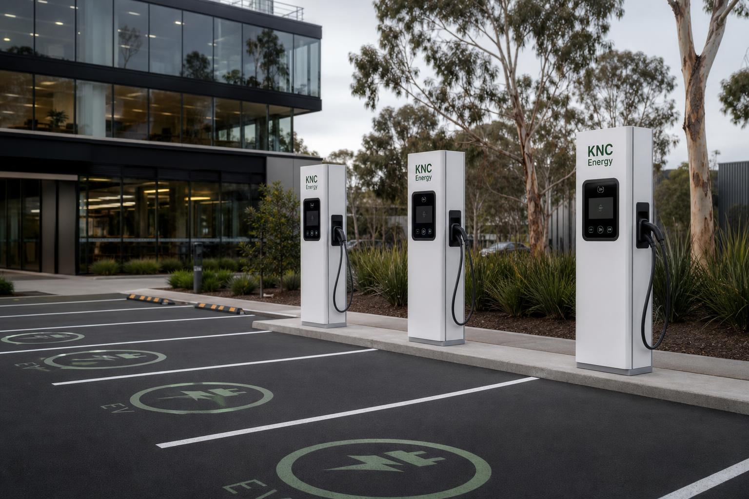 AC fast EV charger powered by clean energy at a Melbourne site